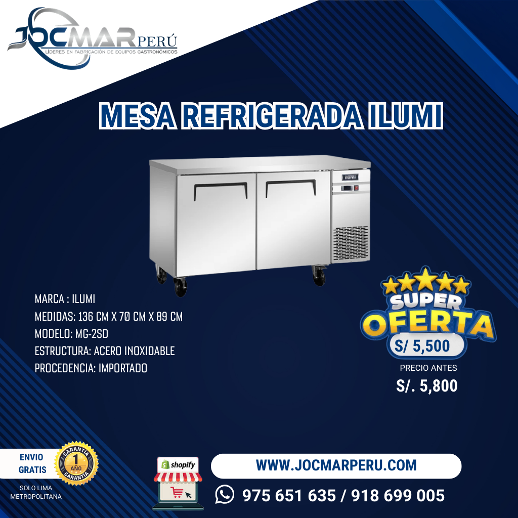 MESA REFRIGERA ILUMI