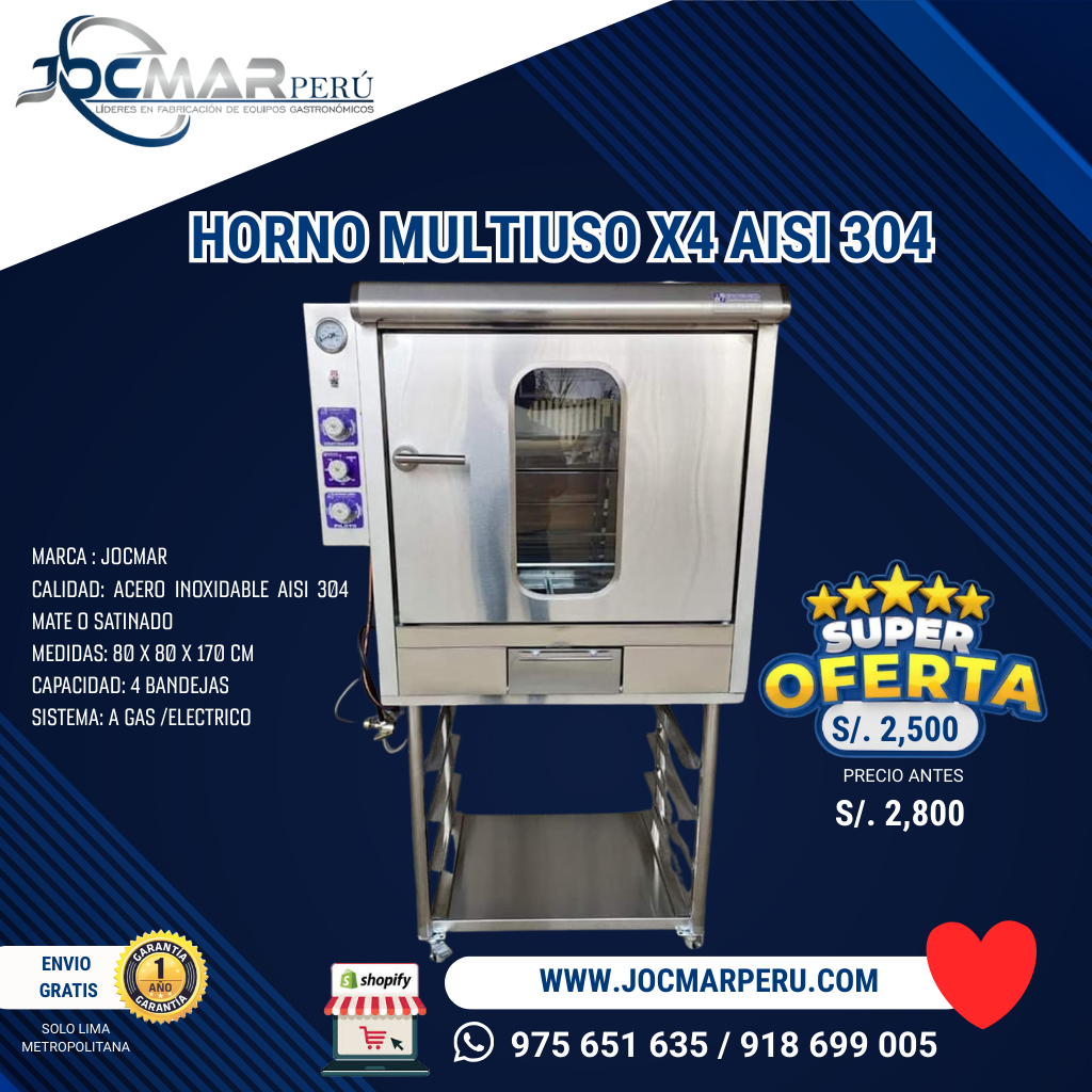 HORNO MULTIUSO X 4 AISI 304