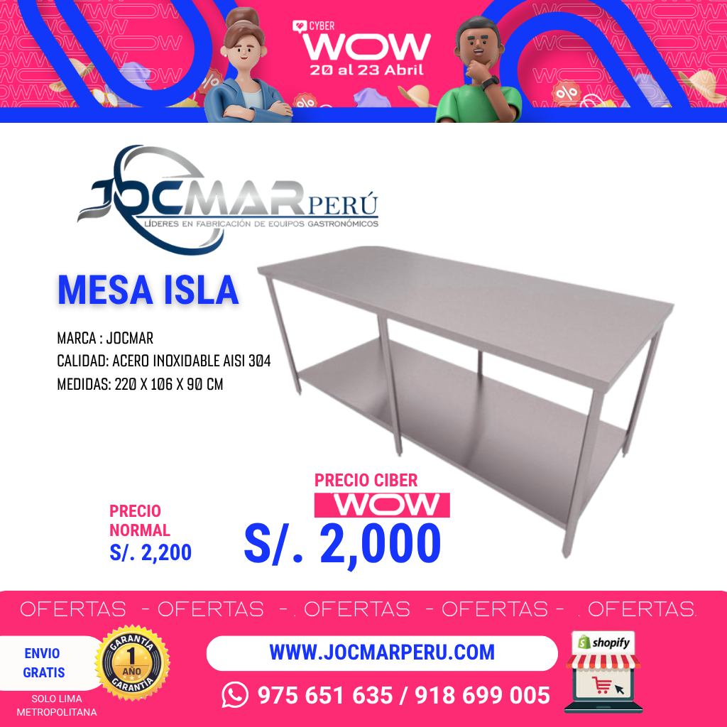 MESA ISLA AISI 304