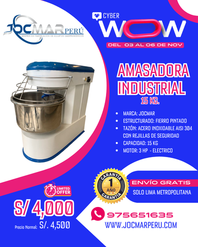 AMASADORA INDUSTRIAL 15 KG