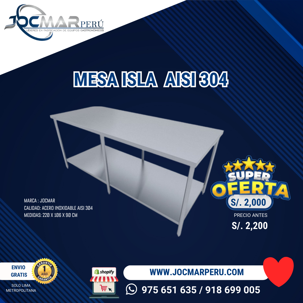 MESA ISLA AISI 304