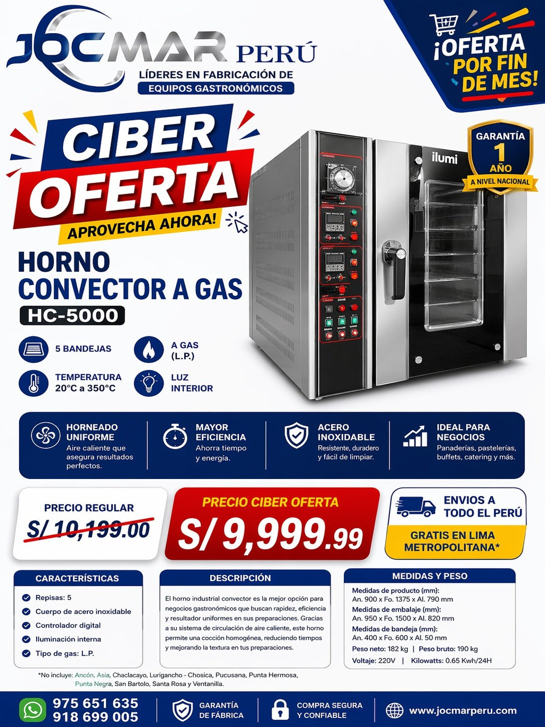 HORNO CONVECTOR A GAS HC-5000