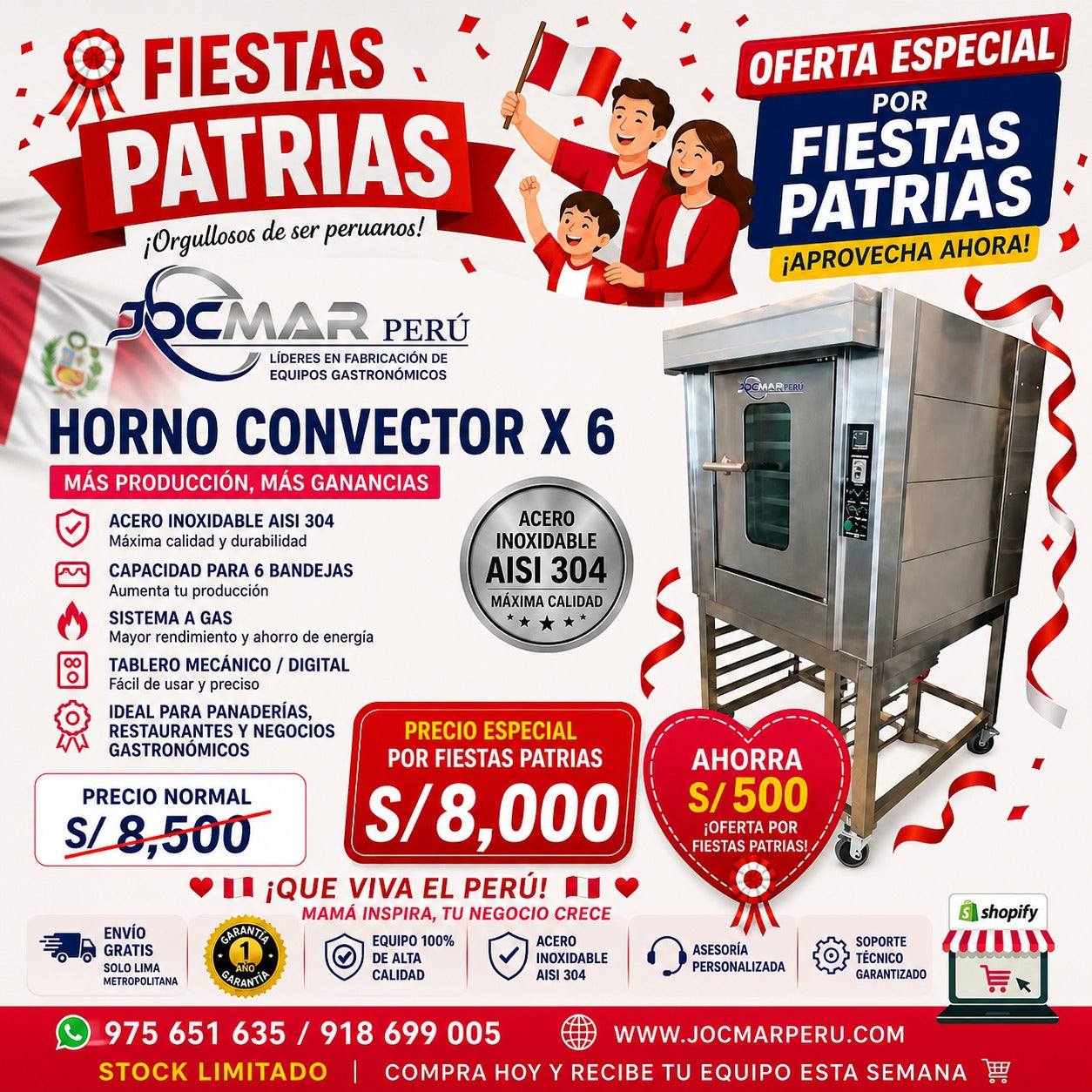 HORNO CONVECTOR X 6 BANDEJAS