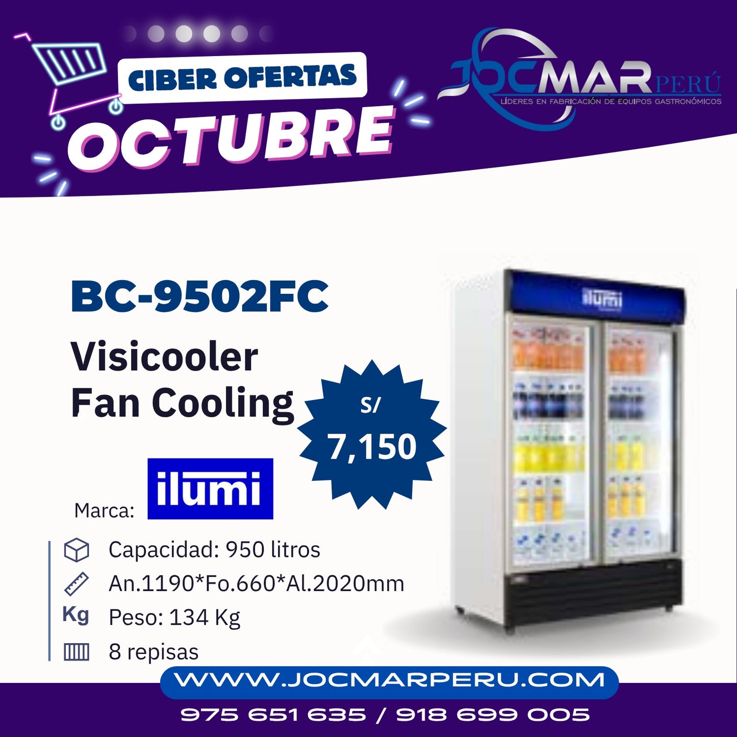 VISICOOLERS FAN COOLING ILUMI BC-9502FC