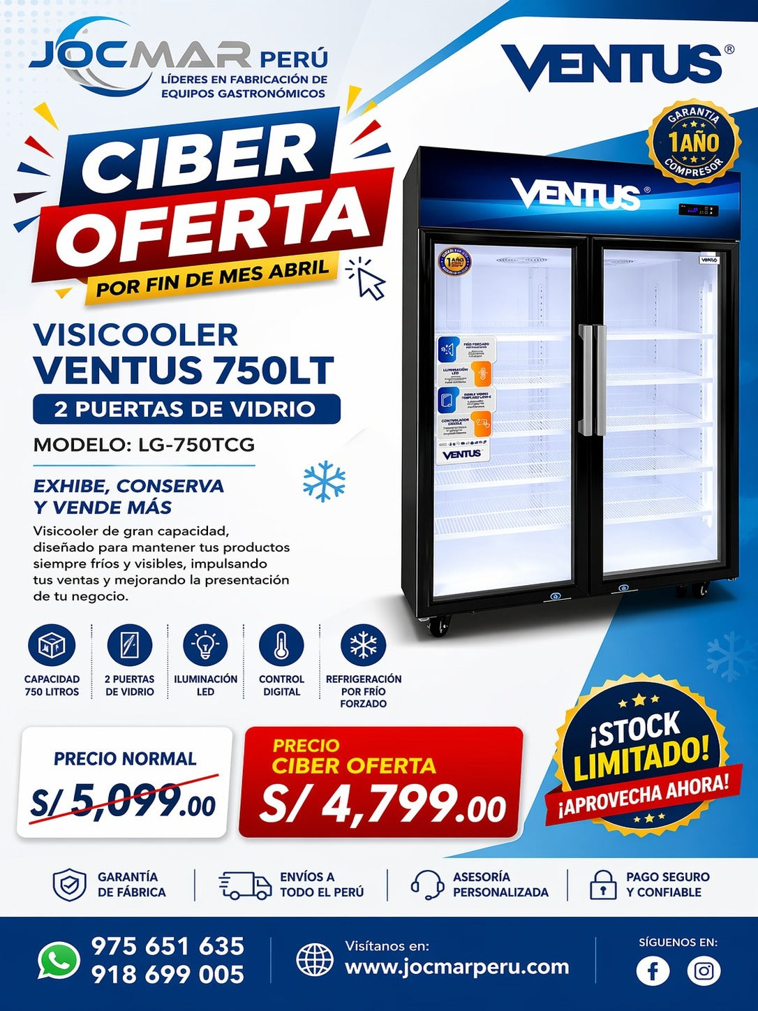 VISICOOLER VENTUS 750 LT (2 PUERTAS)