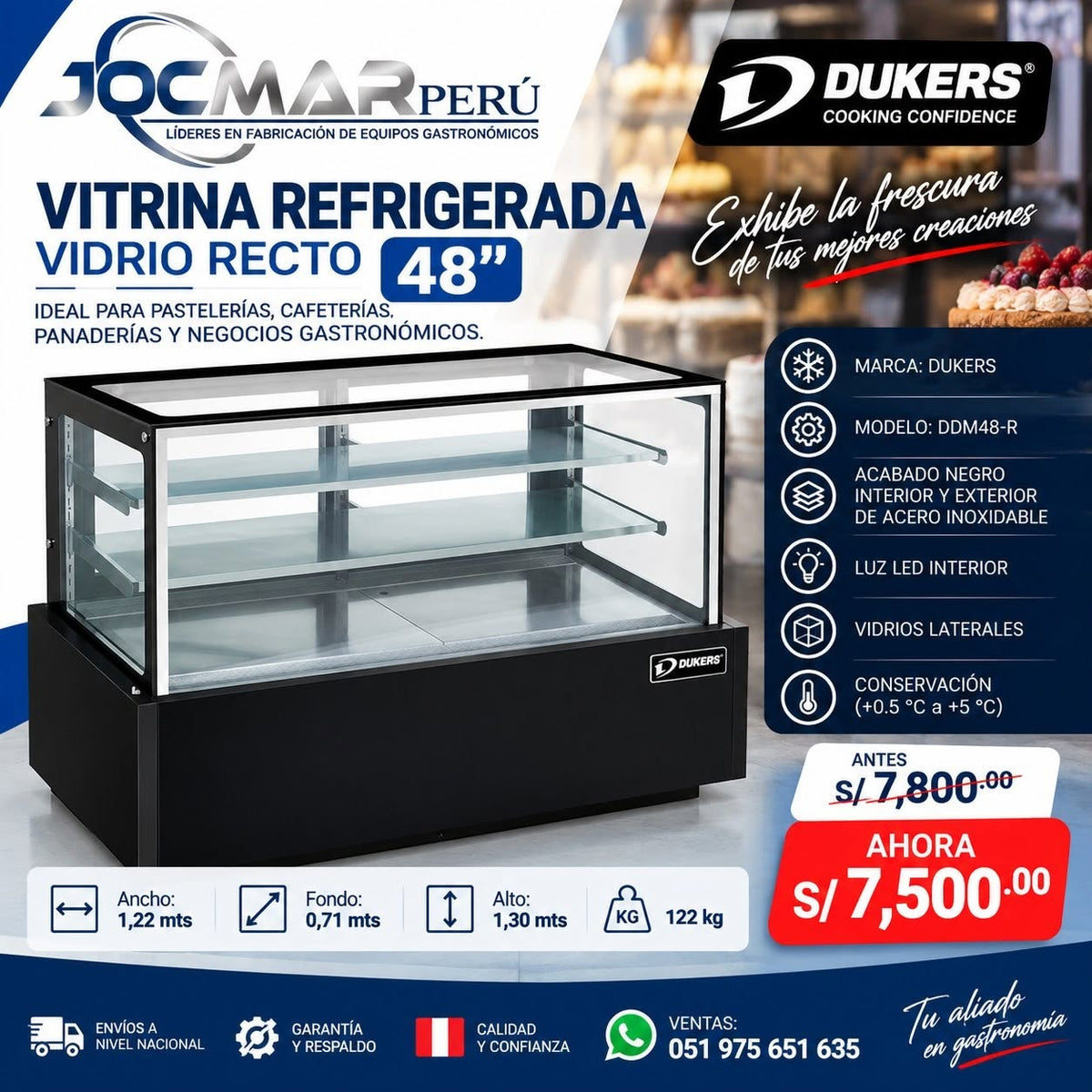 VITRINA REFRIGERADA DUKERS 48"