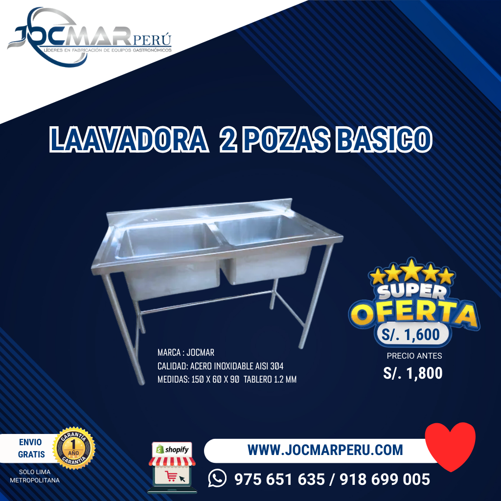 LAVADERO 2 POZAS BÁSICO
