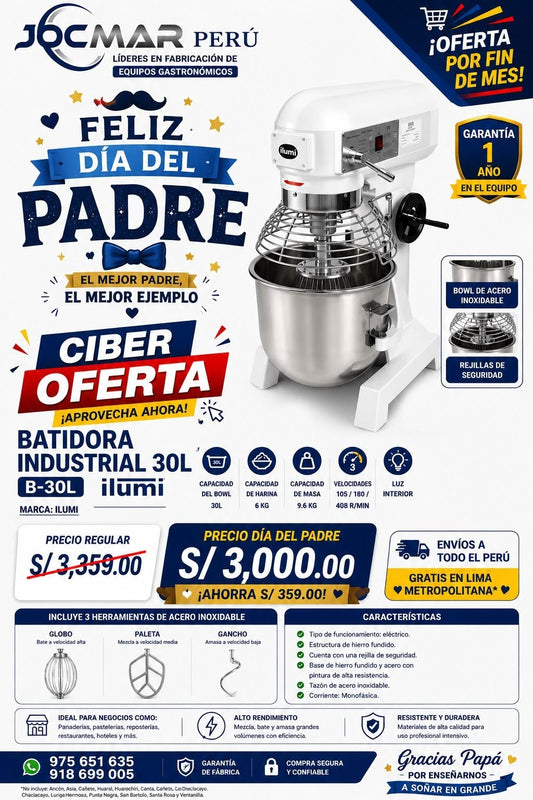 BATIDORA INDUSTRIAL ILUMI B-30L