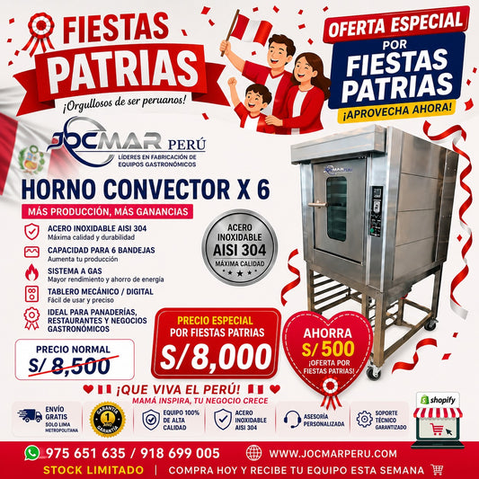 HORNO CONVECTOR X 6 BANDEJAS
