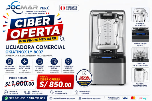 LICUADORA COMERCIAL OKIATINOX LY-8007
