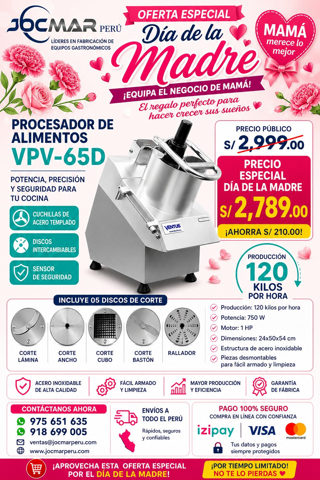 PROCESADOR DE ALIMENTOS VPV-65D