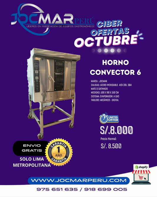 HORNO CONVECTOR 6 AISI 201.305 MATE O SATINADO