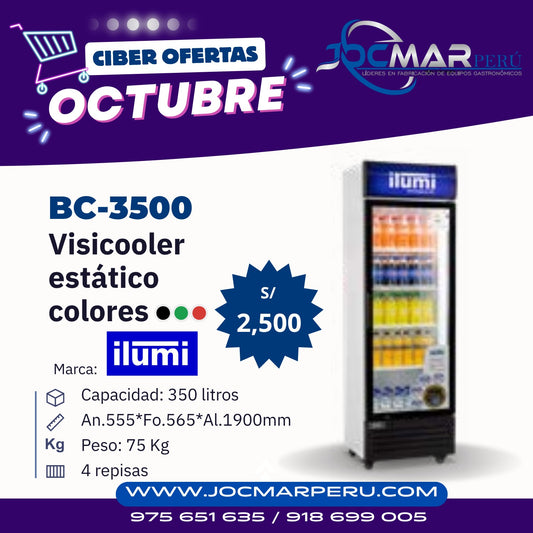 VISICOOLER ESTATICO COLORES (NEGRO, VERDE, ROJO) ILUMI BC-3500
