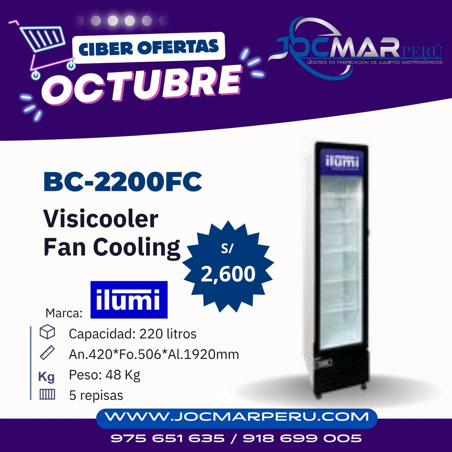 VISICOOLERS FAN COOLING ILUMI BC-2200FC