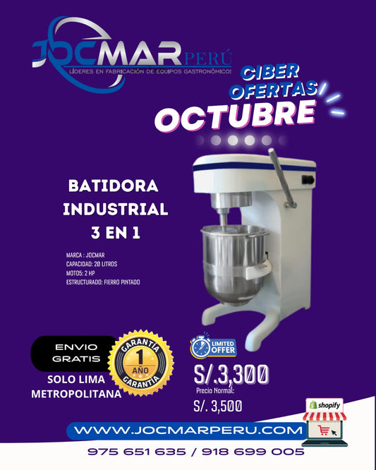 BATIDORA INDUSTRIAL 3 EN 1