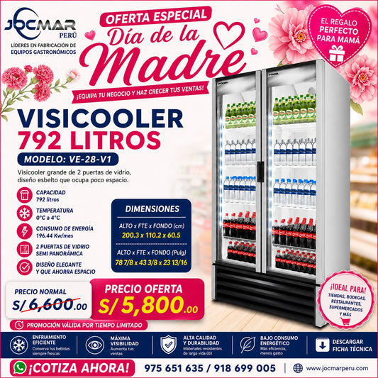 VISICOOLER 792 LITROS – 2 PUERTAS MODELO VE-28-V1
