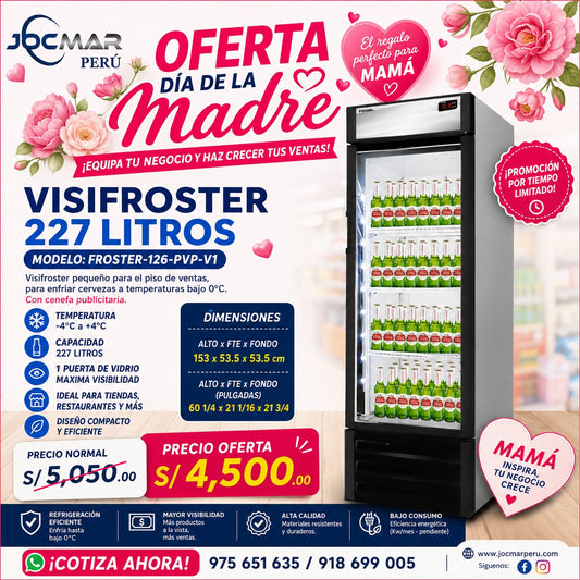 VISIFROSTER 227 LITROS MODELO FROSTER-126-PVP-V1